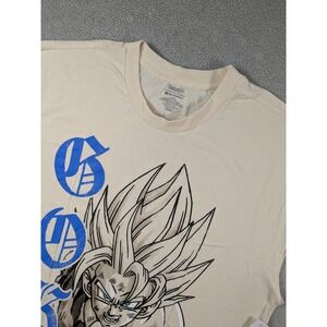 Dragon Ball Z Goku Super Saiyan Muscle Tee Mens L Cream Sleeveless Shirt NWT